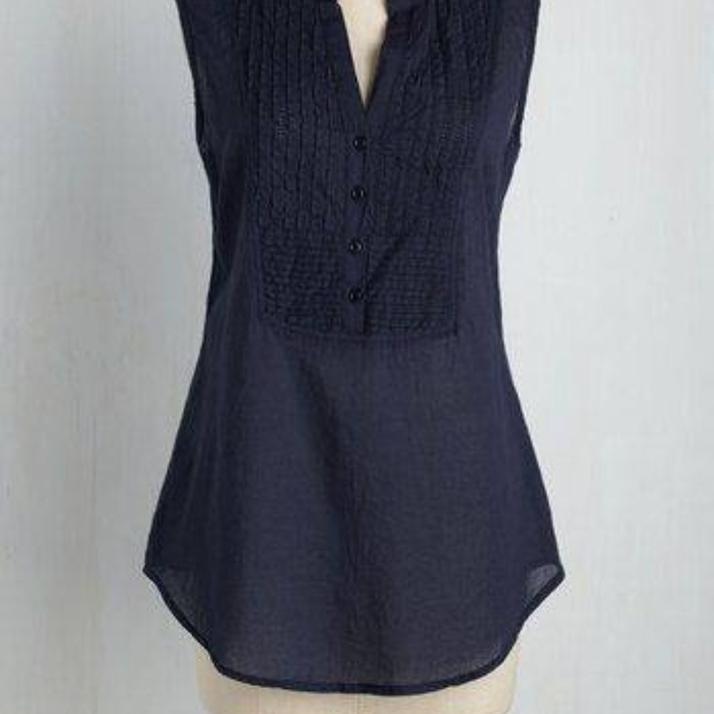 Modcloth On Your Roam Time Cotton Tunic in navy XS - Picture 3 of 4